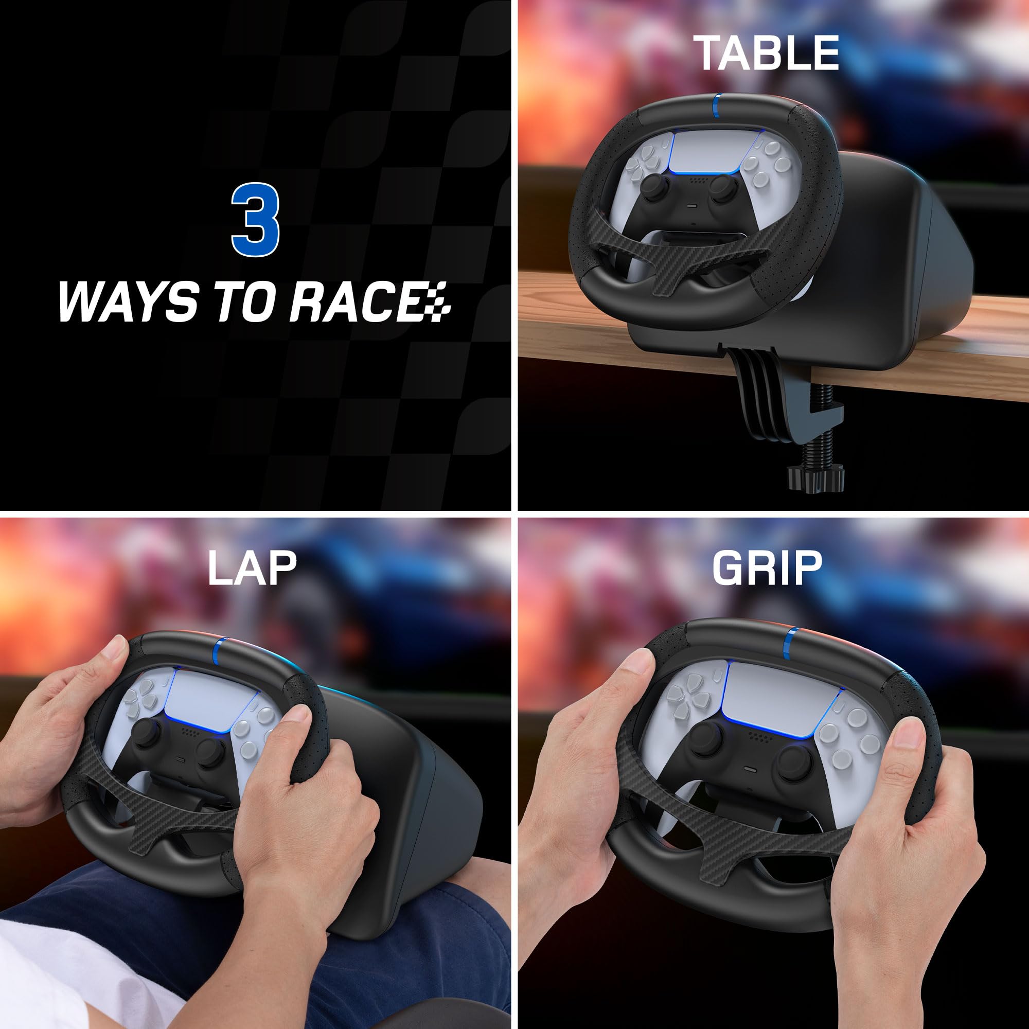 BASEKAMP AERO Racing Wheel Dock for PS5, PC, Steam Deck - Auto Centering - GT7 Compatible - Perfect for Racing Simulators