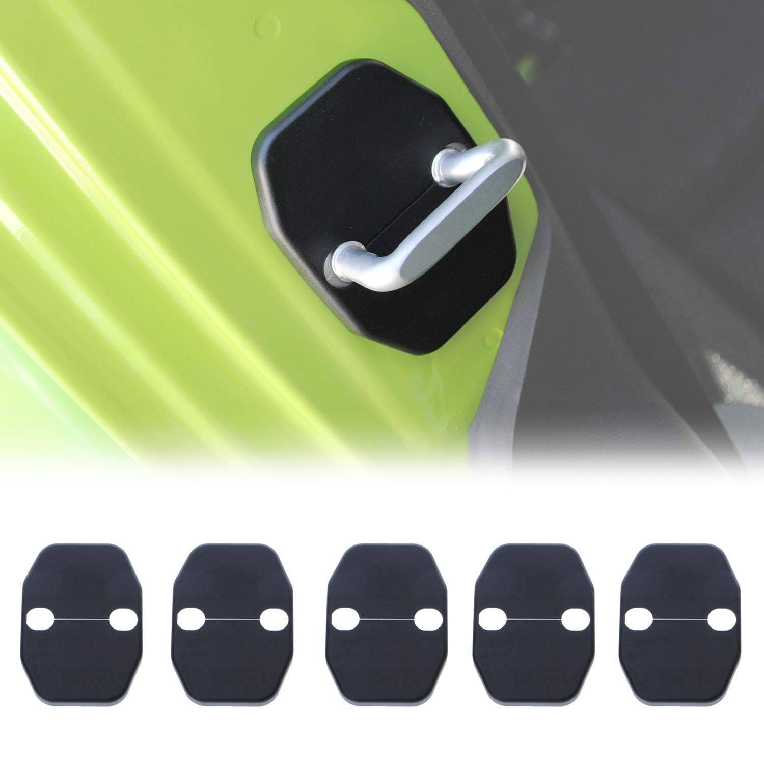 Jeep JK Door Lock Cover ABS Protector - 5PCS Black Trim for Wrangler JK 2007-2018 (Rubicon/Sahara/X/Sport) - Durable Accessories for Off-Road & Daily Driving Protection