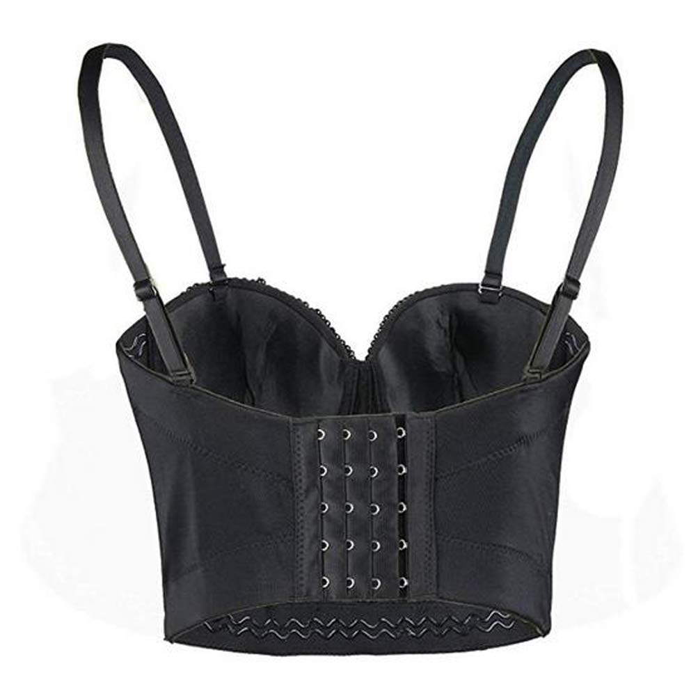 VEENDEO Rhinestone & Pearl Embellished Women's Corset Bustier Crop Top Bra Vest - Sexy Pink Lingerie for Valentine's Day, Bachelorette Party & Boudoir Photography