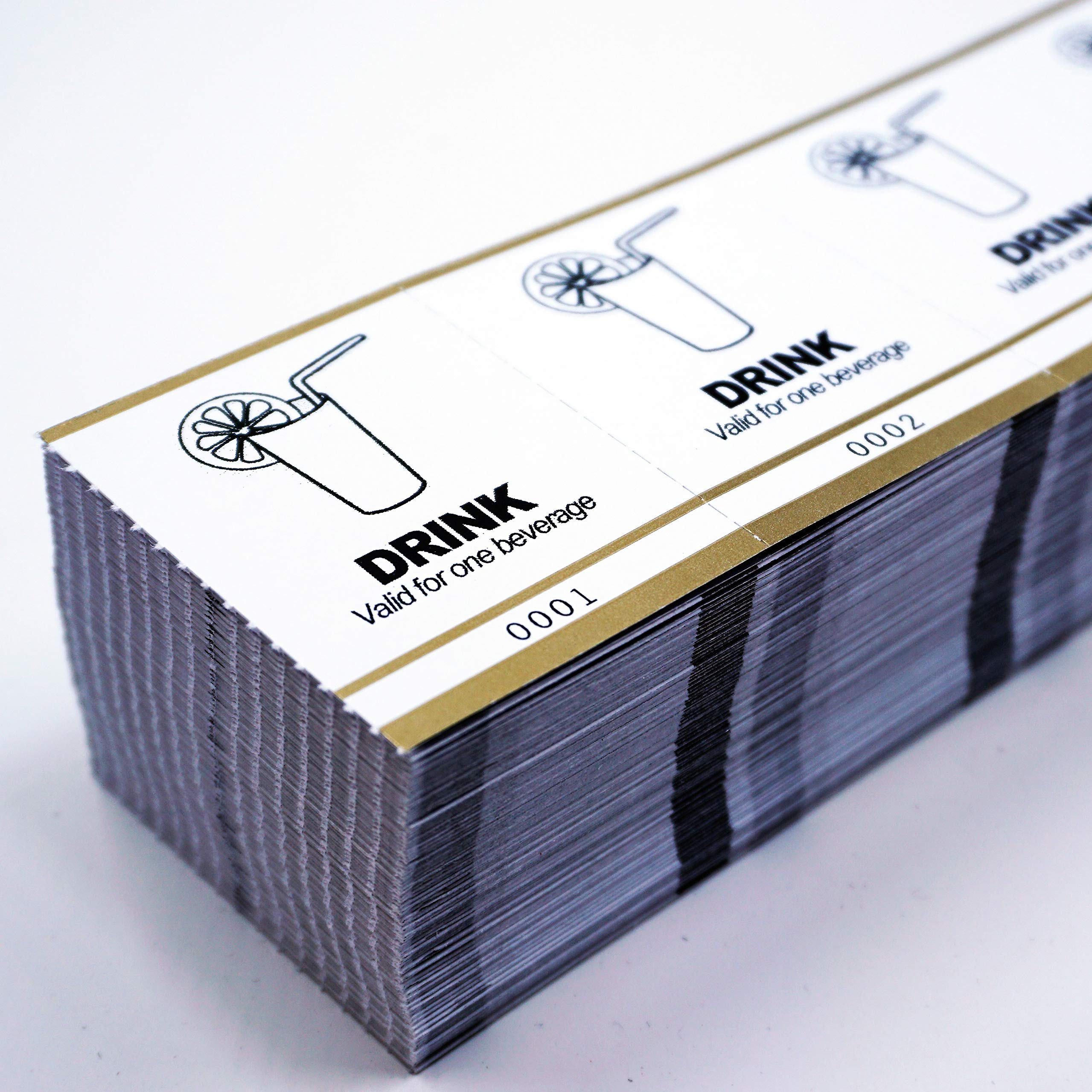 Premium Gold Drink Tickets - Bulk 2000 Pack for Bars, Parties & Events | Fast & Affordable by MyZone Printing | Perfect for Weddings, Fundraisers & Nightclubs