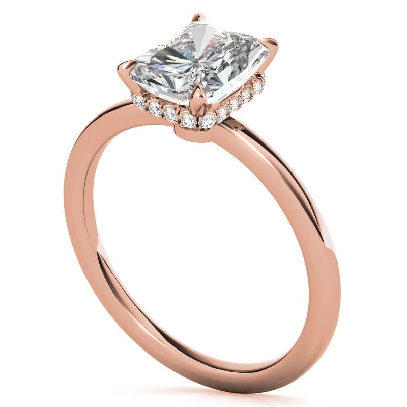 10K Solid Rose Gold Handmade Engagement Ring - 3 CT Radiant Cut Moissanite Diamond Solitaire Wedding Band Set for Women, Her Proposal Ring | Perfect for Bridal Jewelry, Anniversary Gifts & Special Occasions