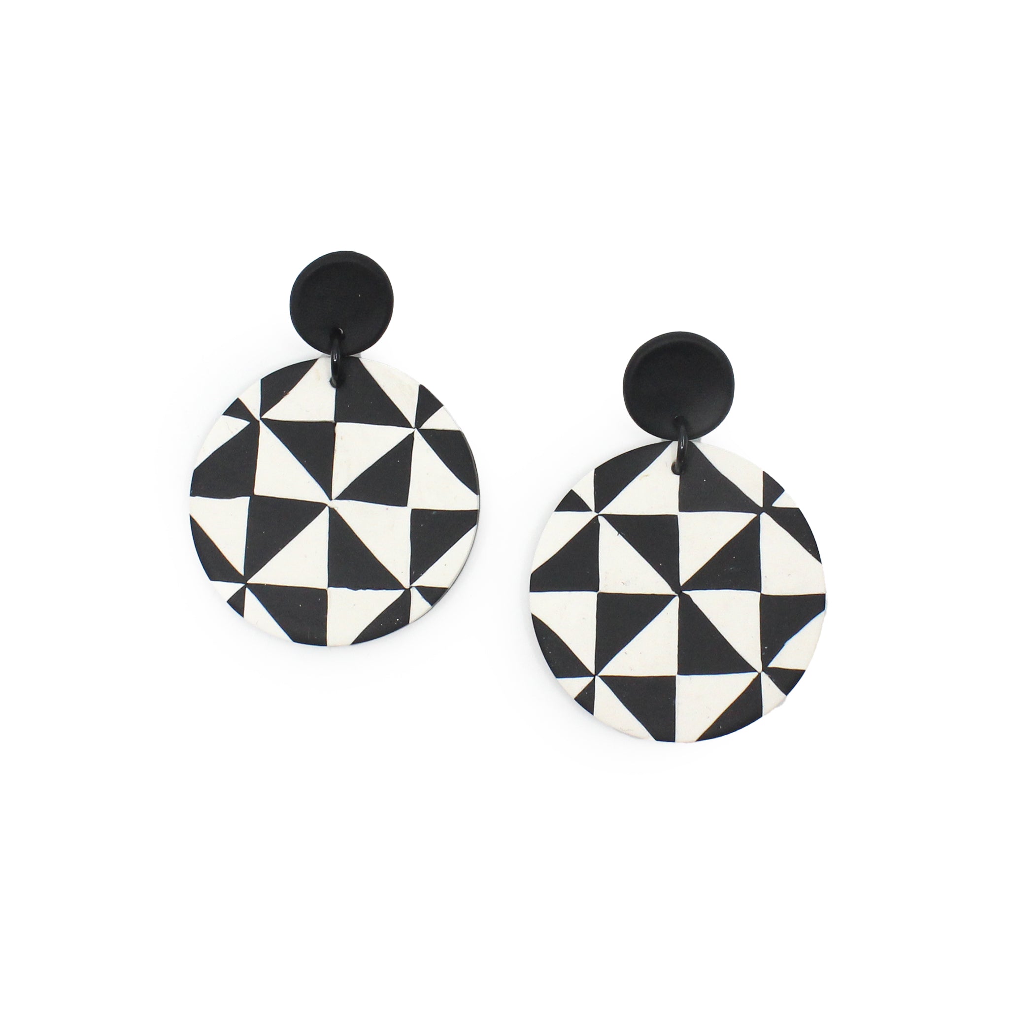 Hyena Manulua Earrings - Black & White Handmade Jewelry | by Leone Samu Tui | Perfect for Boho Fashion, Tribal Style & Unique Gift Giving