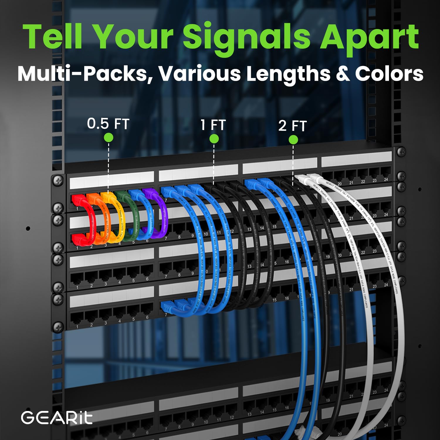 GearIT Cat 6 Ethernet Cable 25ft (20-Pack) - 10Gbps High-Speed Snagless RJ45 Network Patch Cord with Gold-Plated Connectors - Ideal for PC, Gaming, Home Office, Smart TV, Router, Printer & Data Center - Blue