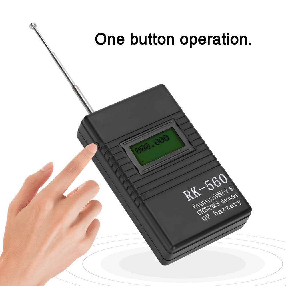 RK560 Mini Radio Frequency Counter Meter 50MHz-2.4GHz with CTCSS/DCS Decoder - Portable Handheld Frequency Counter for Ham Radio, Walkie Talkie, Signal Testing (1K/0.1K Resolution) - Ideal for Field Work, Electronics Repair & Wireless Communication