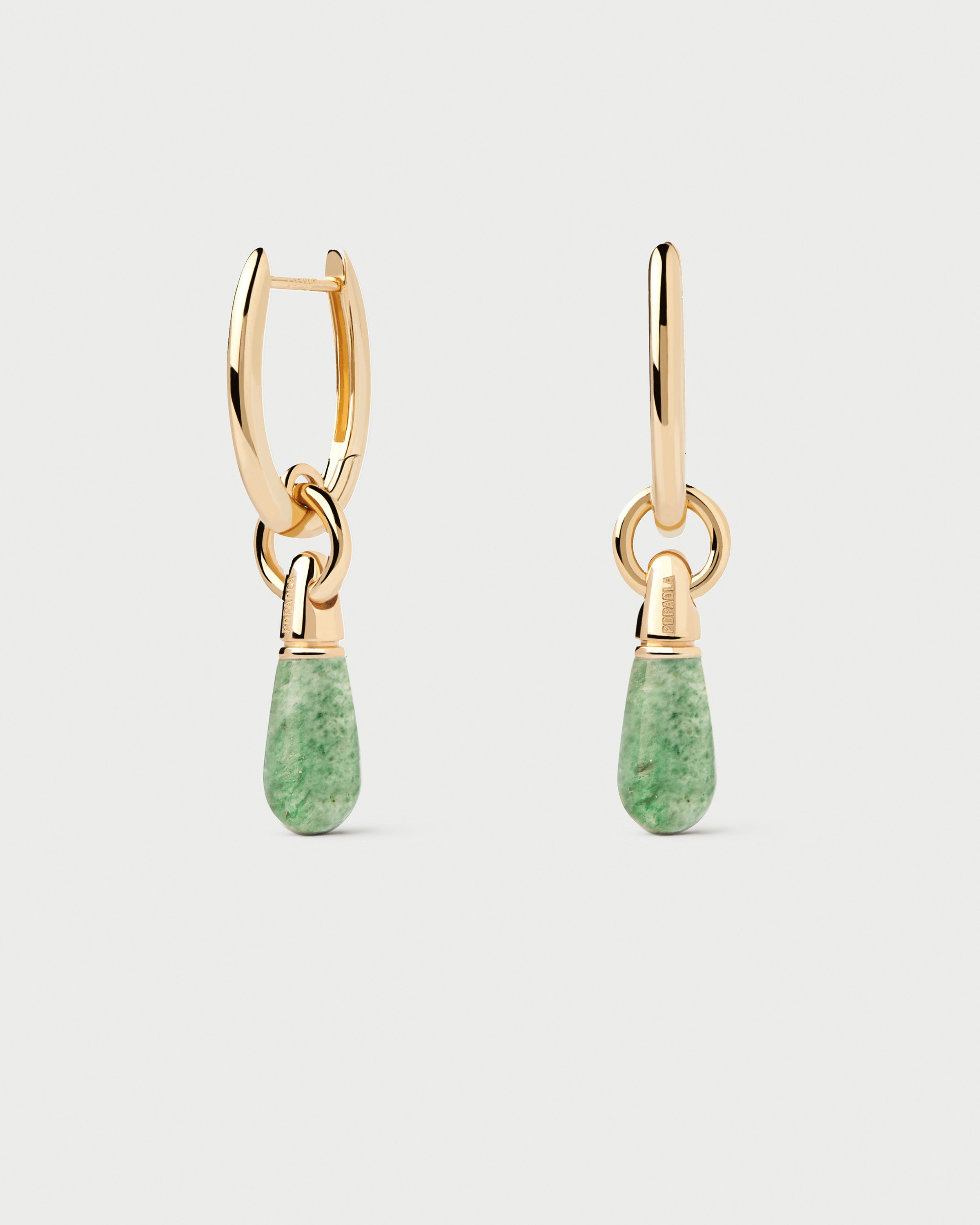 Green Aventurine Jupiter Single Hoop Earrings - Natural Stone Jewelry for Women - Perfect for Spiritual Healing, Meditation & Everyday Wear