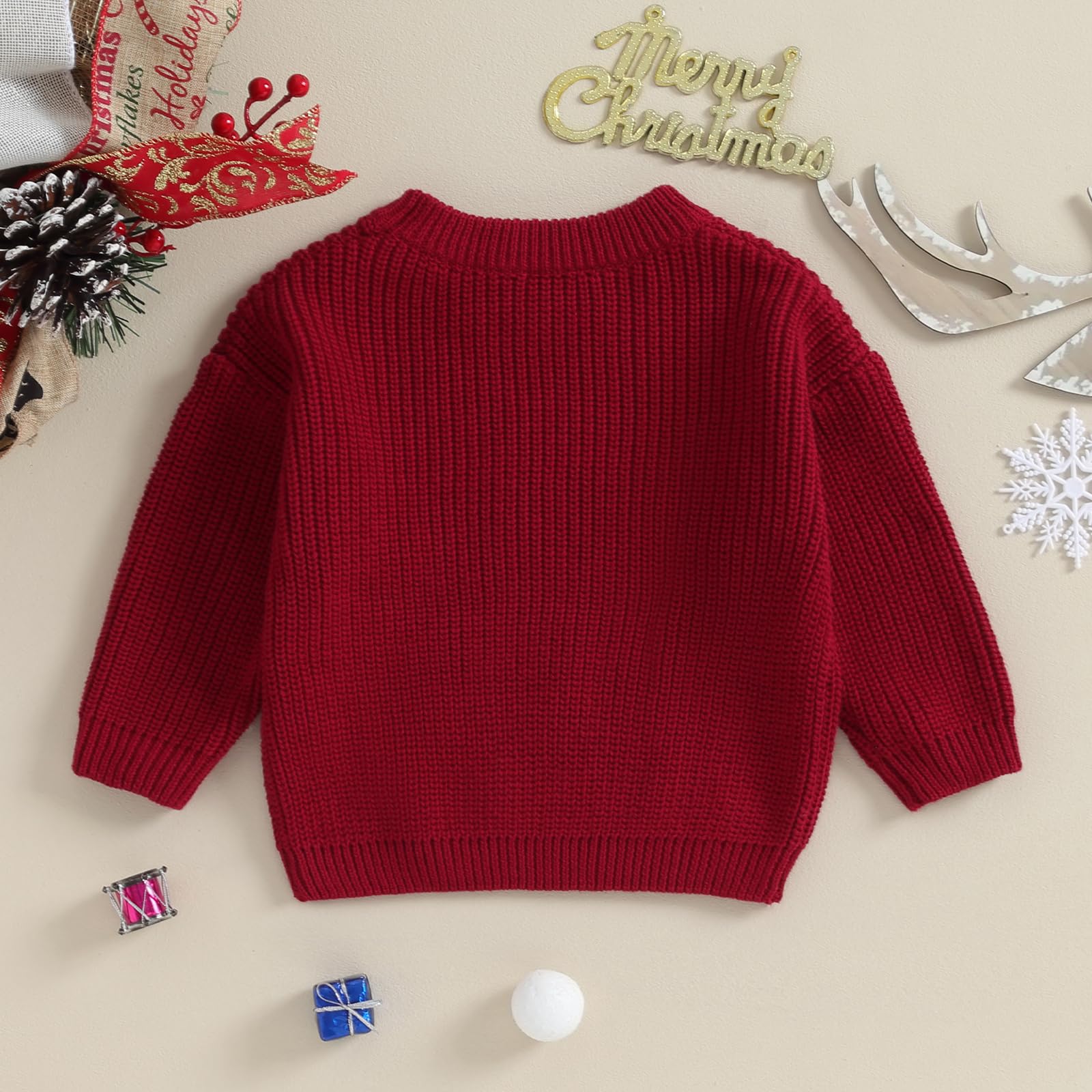 Merry Candy Cane Christmas Sweater for Toddler Boys & Girls - Warm Embroidery Knit Pullover Sweatshirt for Fall & Winter Holiday Outfits | Perfect for Family Photos, Christmas Parties & Cozy Seasonal Wear