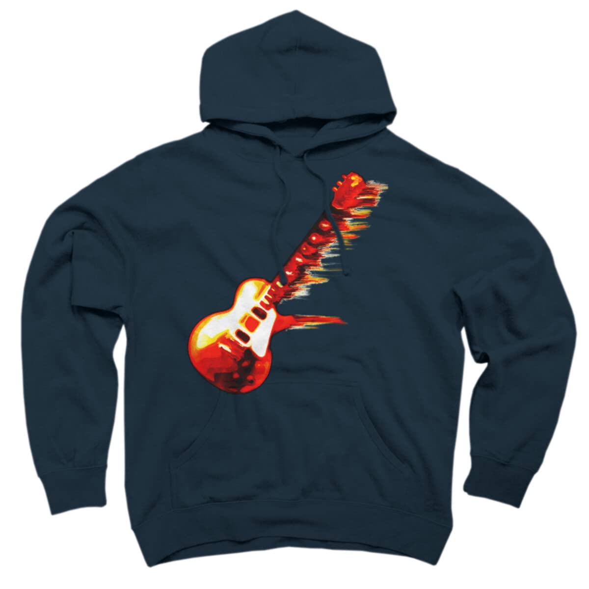 Design By Humans Unisex Electric Guitar Fantasy 1 by Morganolk Pullover Hoodie - Soft Cotton Hooded Sweatshirt for Men & Women - Perfect for Concerts, Music Festivals & Casual Wear