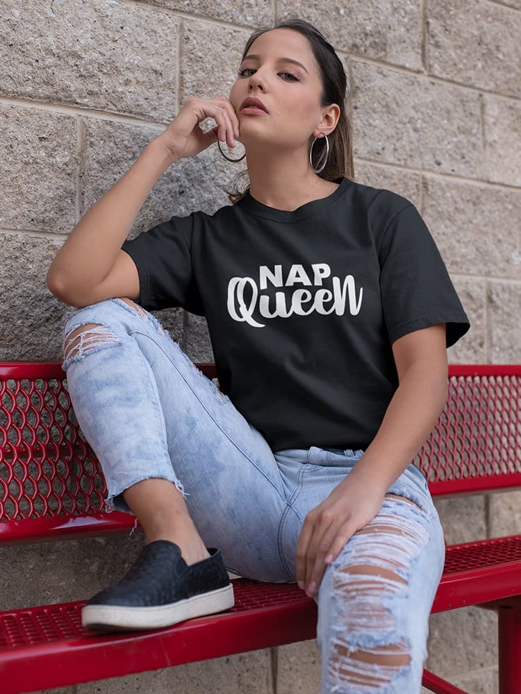 Nap Queen Graphic Tee for Women - Comfortable Cotton Funny Sleep Shirt - Perfect for Lounging, Sleepovers & Relaxing at Home