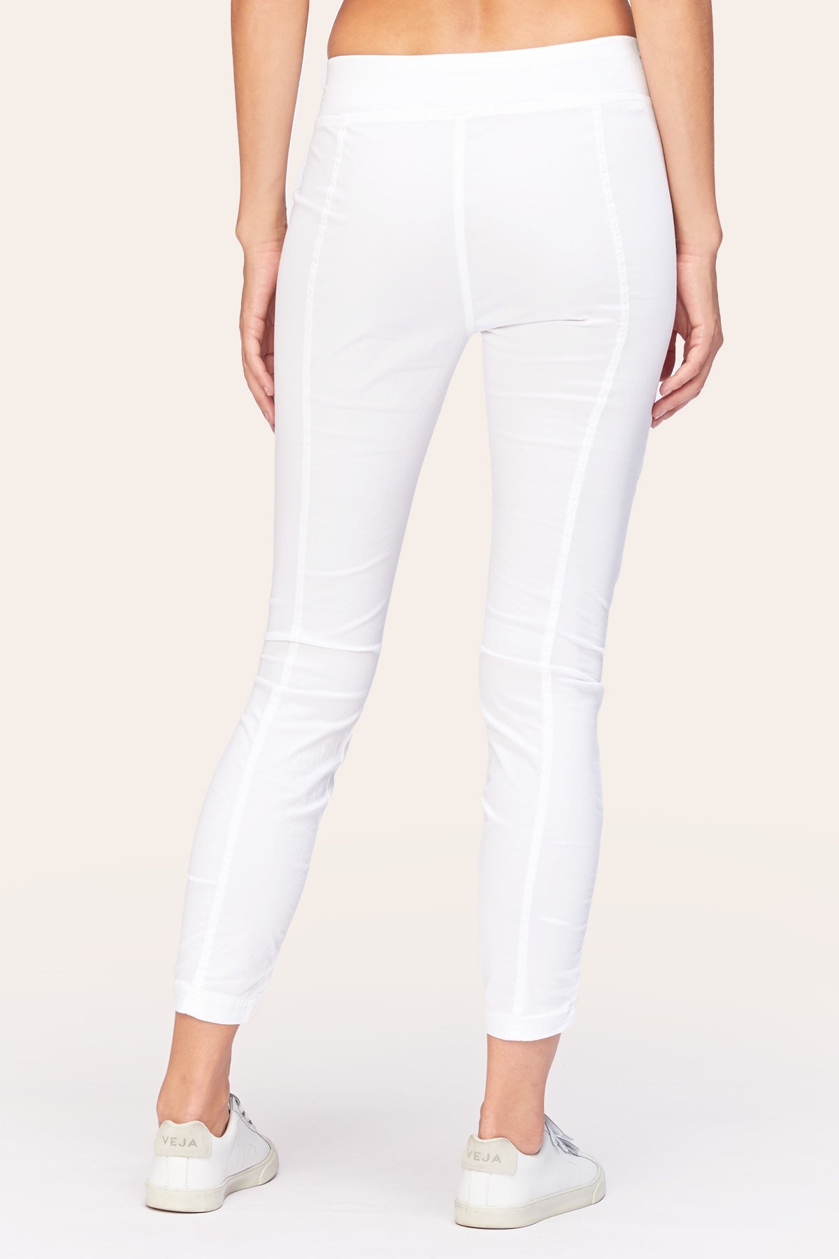 Malanda Women's White Pants - Comfortable Stretch High Waist Trousers for Work, Office & Casual Wear