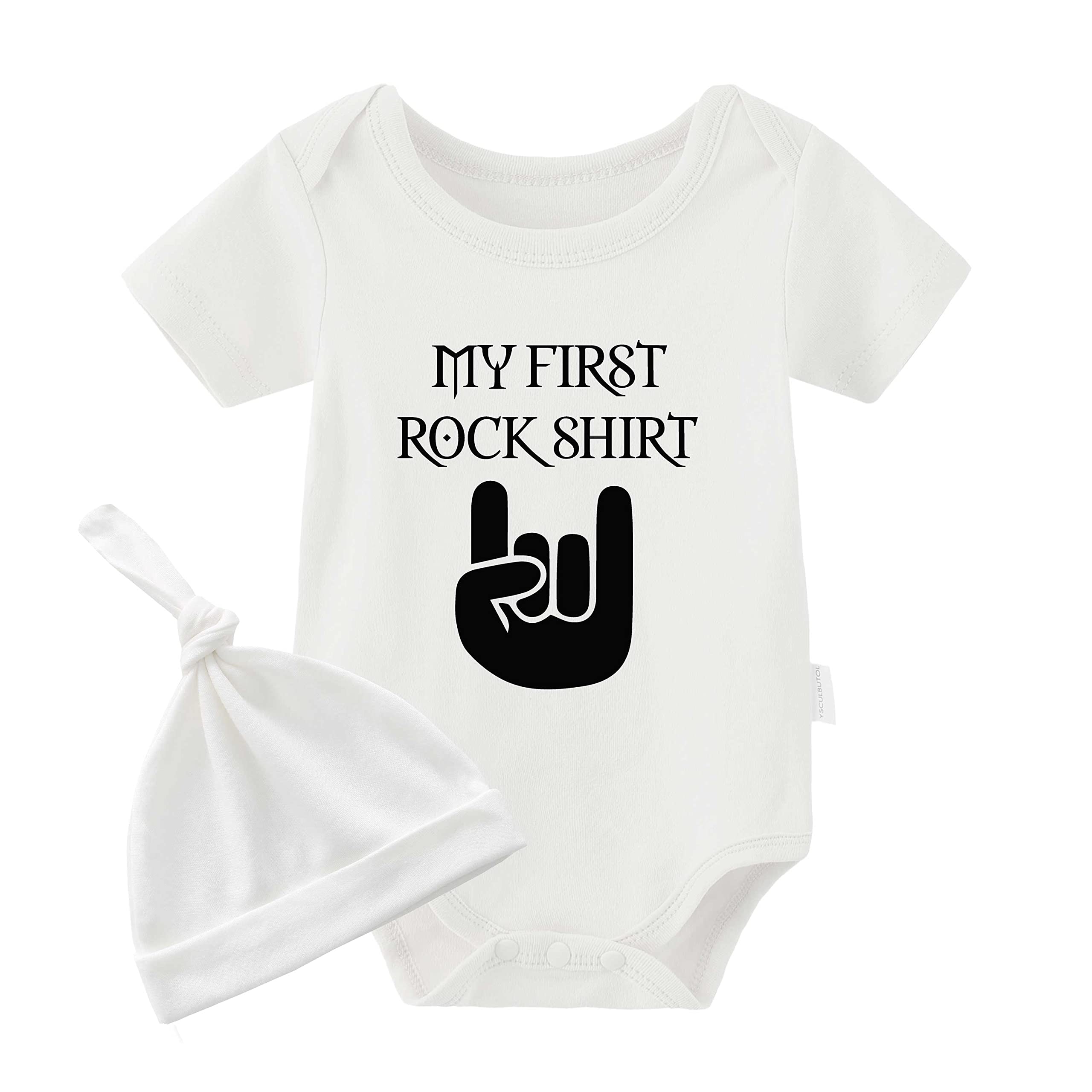 YSCULBUTOL Baby Twins Bodysuit - My First Rock Shirt for Infant Boys | Cute Baby Boy Clothes Jumpsuit Outfit | Perfect for Newborn Photoshoots, Family Gatherings & Daily Wear
