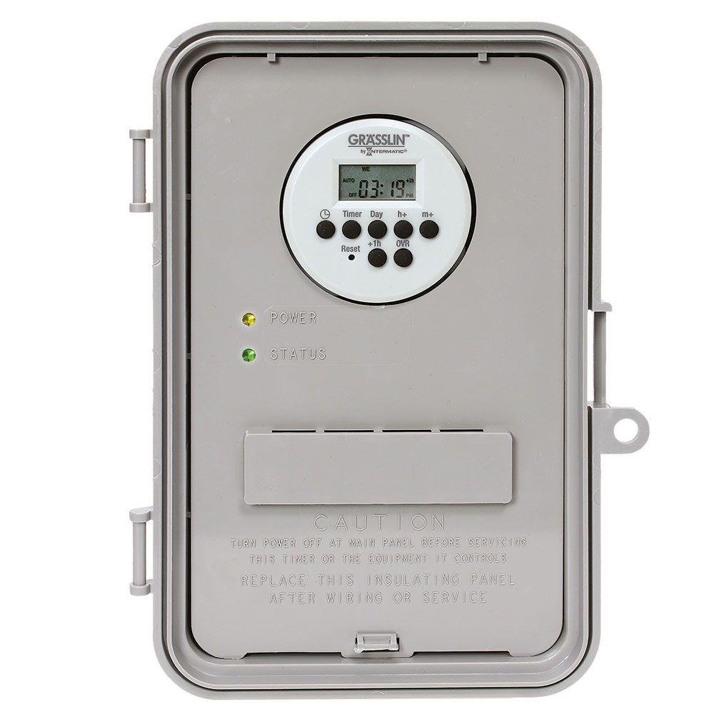 Intermatic GM40AVE-RD89 Outdoor Digital Timer with LED Display - 24 Hour & 7 Day Programmable for Lights, Pumps & Appliances - Weatherproof & Energy Saving Solution for Gardens, Pools & Home Automation