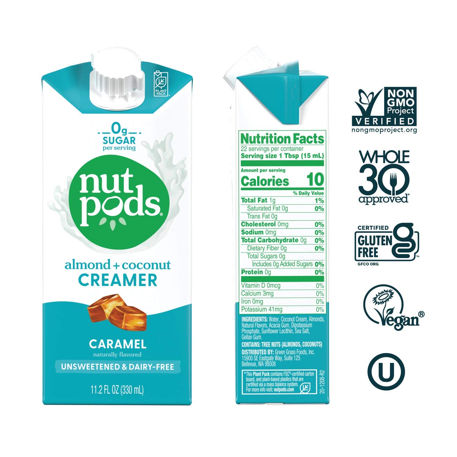 Nutpods Caramel & Classic Chocolate Non-Dairy Coffee Creamer Bundle - 4 Pack Caramel + 3 Pack Chocolate, Sugar-Free Almond Coconut Creamer for Coffee, Tea & Baking | Vegan, Keto-Friendly