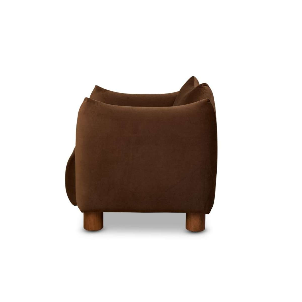 Luxury Monte Velvet Occasional Chair in Chocolate Brown - Elegant Accent Chair for Living Room, Bedroom & Office Decor