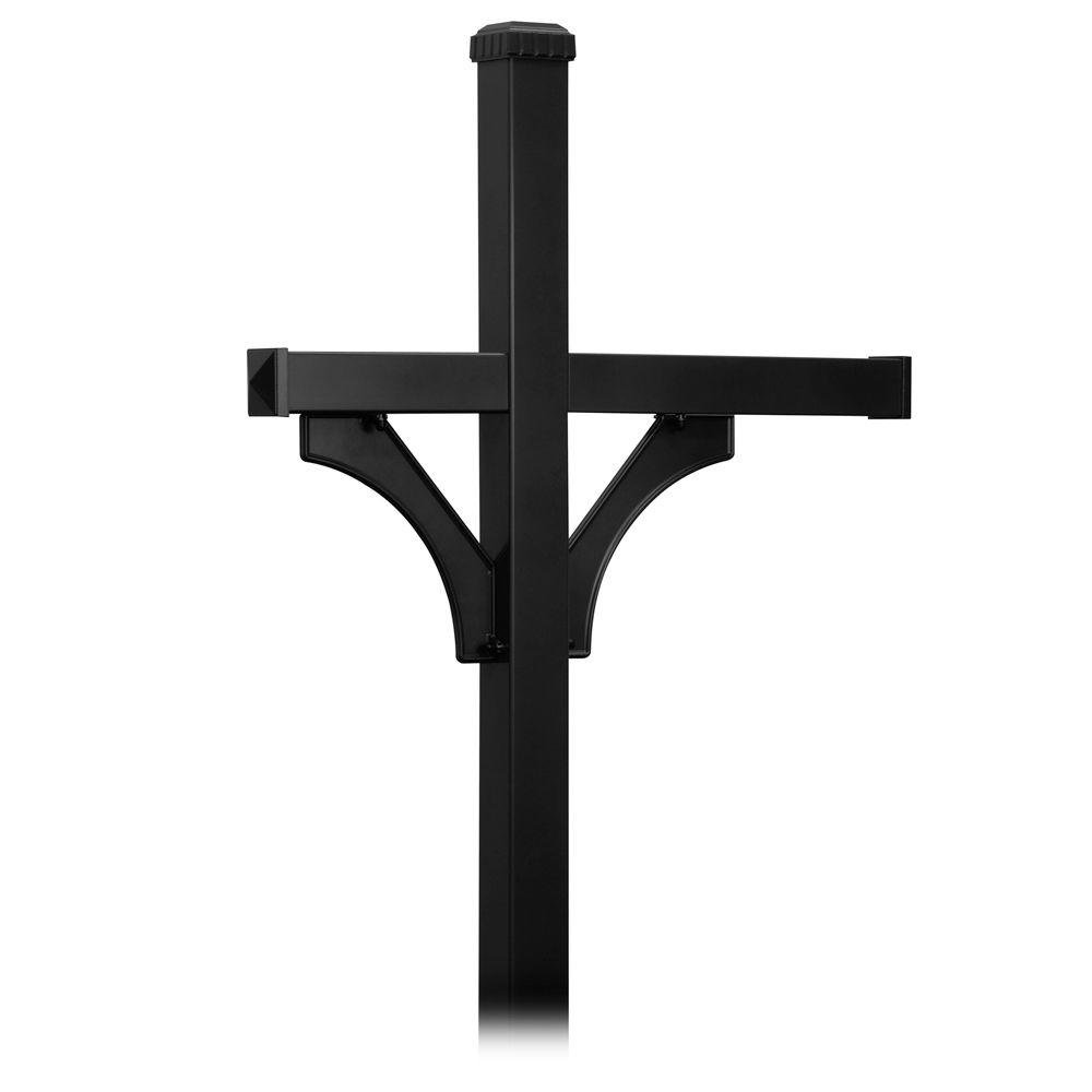 Salsbury Industries 4873BLK Black Deluxe Double-Sided Mailbox Post for 3