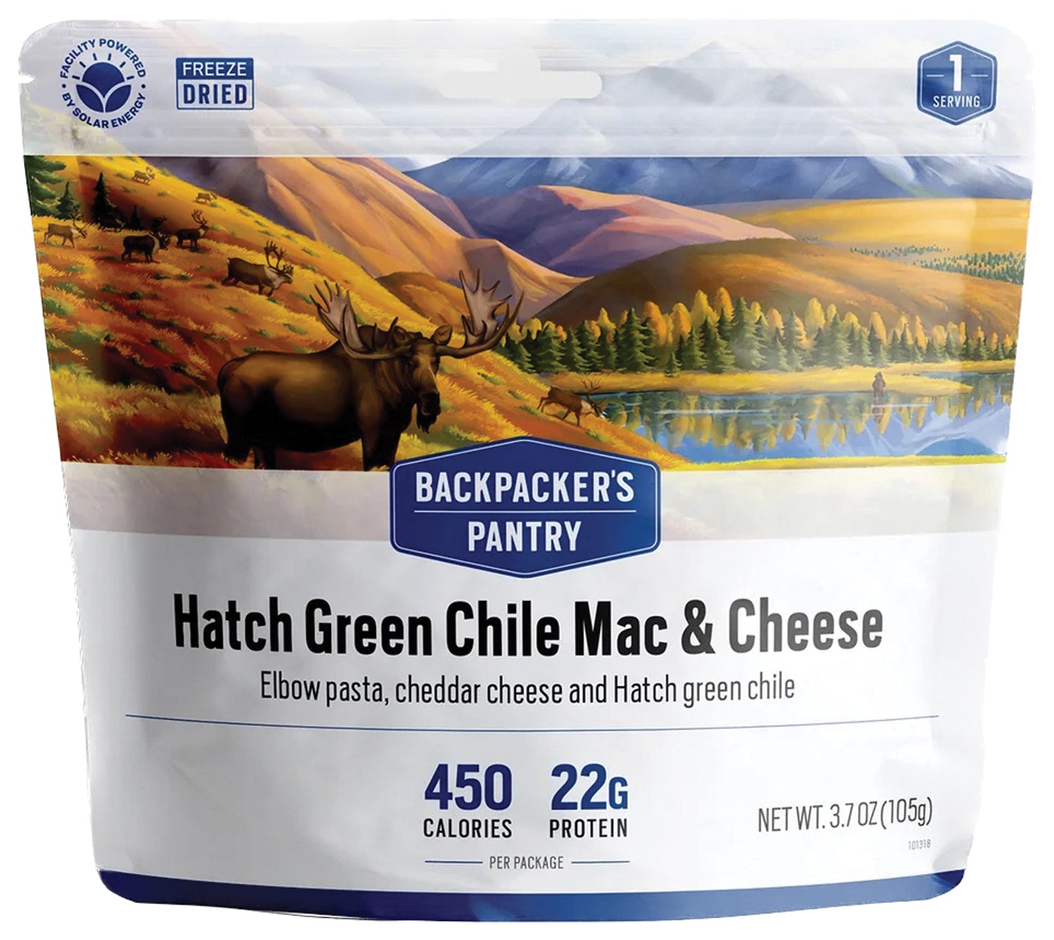 Backpackers Pantry Hatch Chile Mac & Cheese - 1-Person Freeze-Dried Meal | Lightweight Camping Food for Hiking, Backpacking & Emergency Preparedness