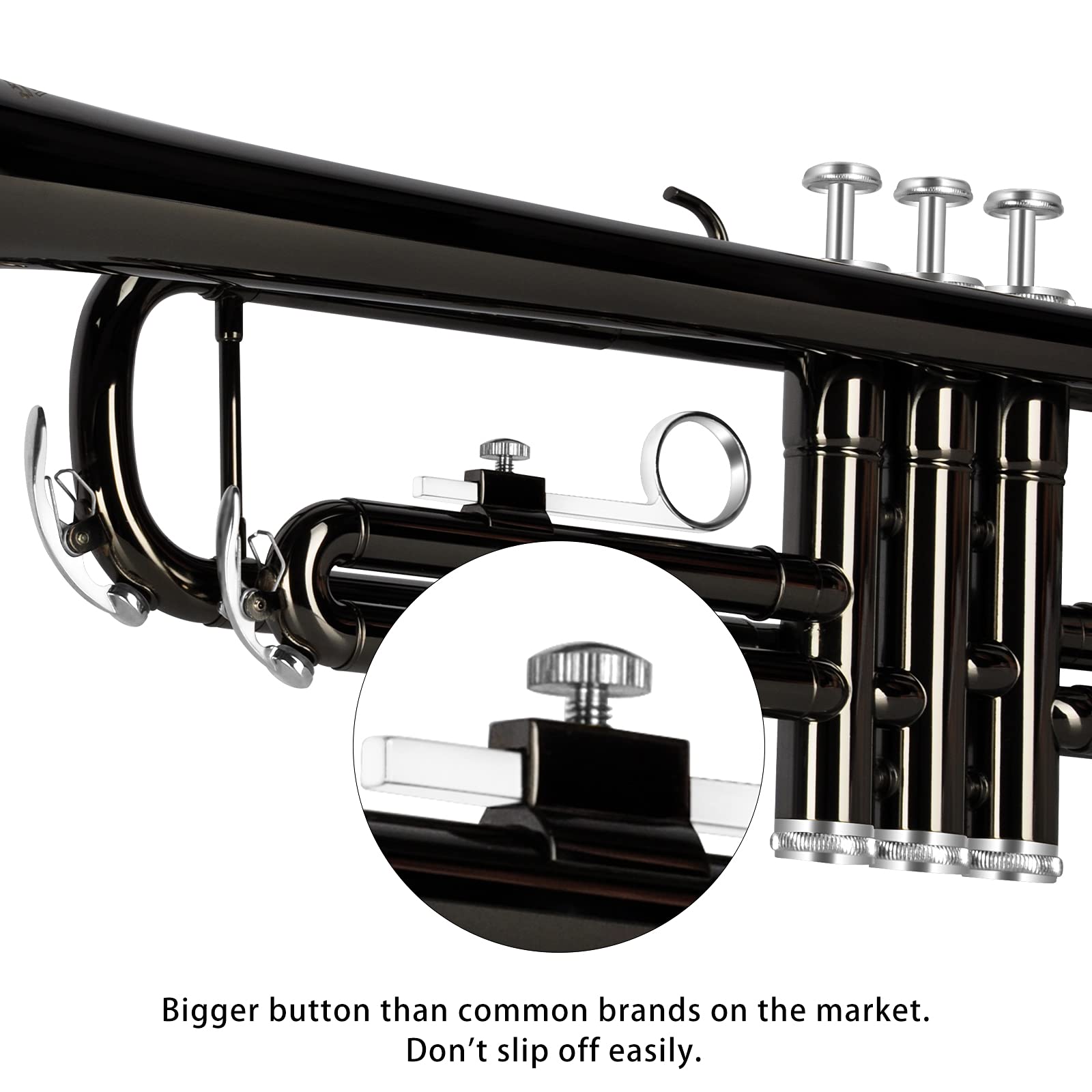 EASTROCK Bb Trumpet Standard Brass Instrument Set with Hard Carrying Case, Cleaning Kit, 7C Mouthpiece & Gloves - Professional Beginner Trumpet for Students, Band Practice, Jazz Performances & School Music Classes (Black)