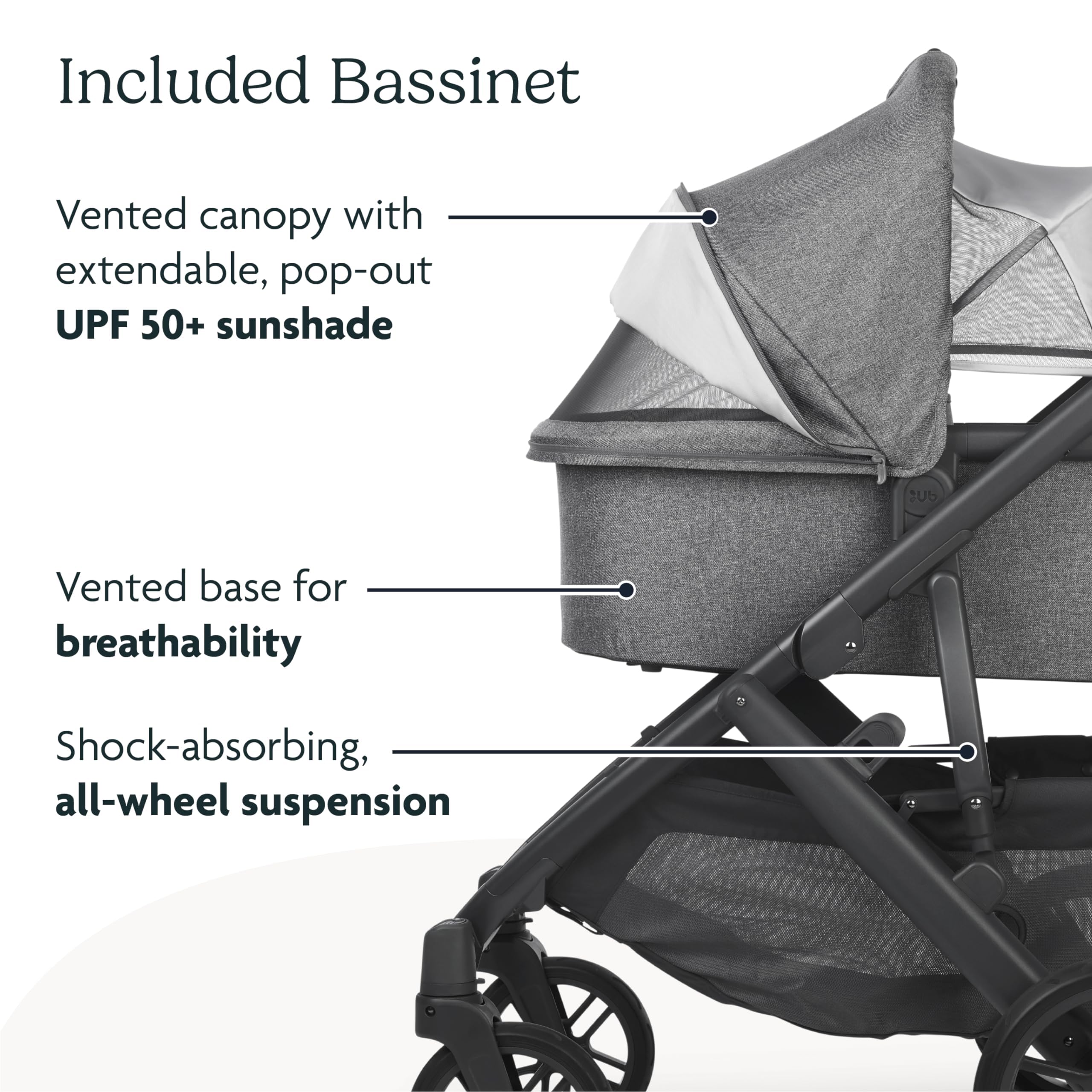 Vista V2 Stroller - Convertible Single to Double System with Bassinet, Toddler Seat, Bug Shield, Rain Cover & Storage Bag - Theo (Dark Taupe/Silver Frame/Chestnut Leather) - Perfect for Newborns, Twins & Everyday Family Outings