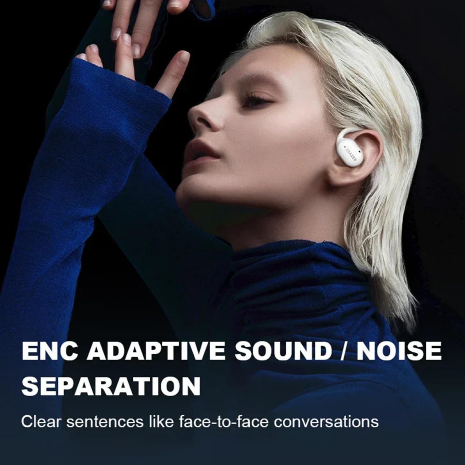 XP2 Wireless Earbuds Bluetooth 5.3, Noise Cancelling Headphones with 30H Playtime, IPX7 Waterproof, Comfortable Over-Ear Hook Design for Running, Gym, Workout & Travel (White, 2024 New Model)