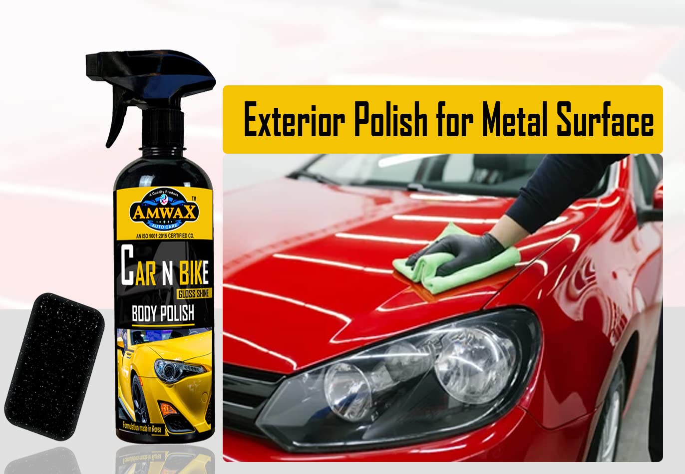 AMWAX All-in-One Car Polish Spray - 500ml for Shine & Protection | Perfect for Cars, Motorcycles & RVs