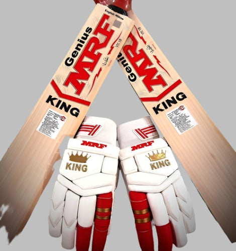 MRF Genius Grand King Adult Cricket Bat - Premium English Willow Cricket Bat for Men - Perfect for Professional Matches & Training Sessions