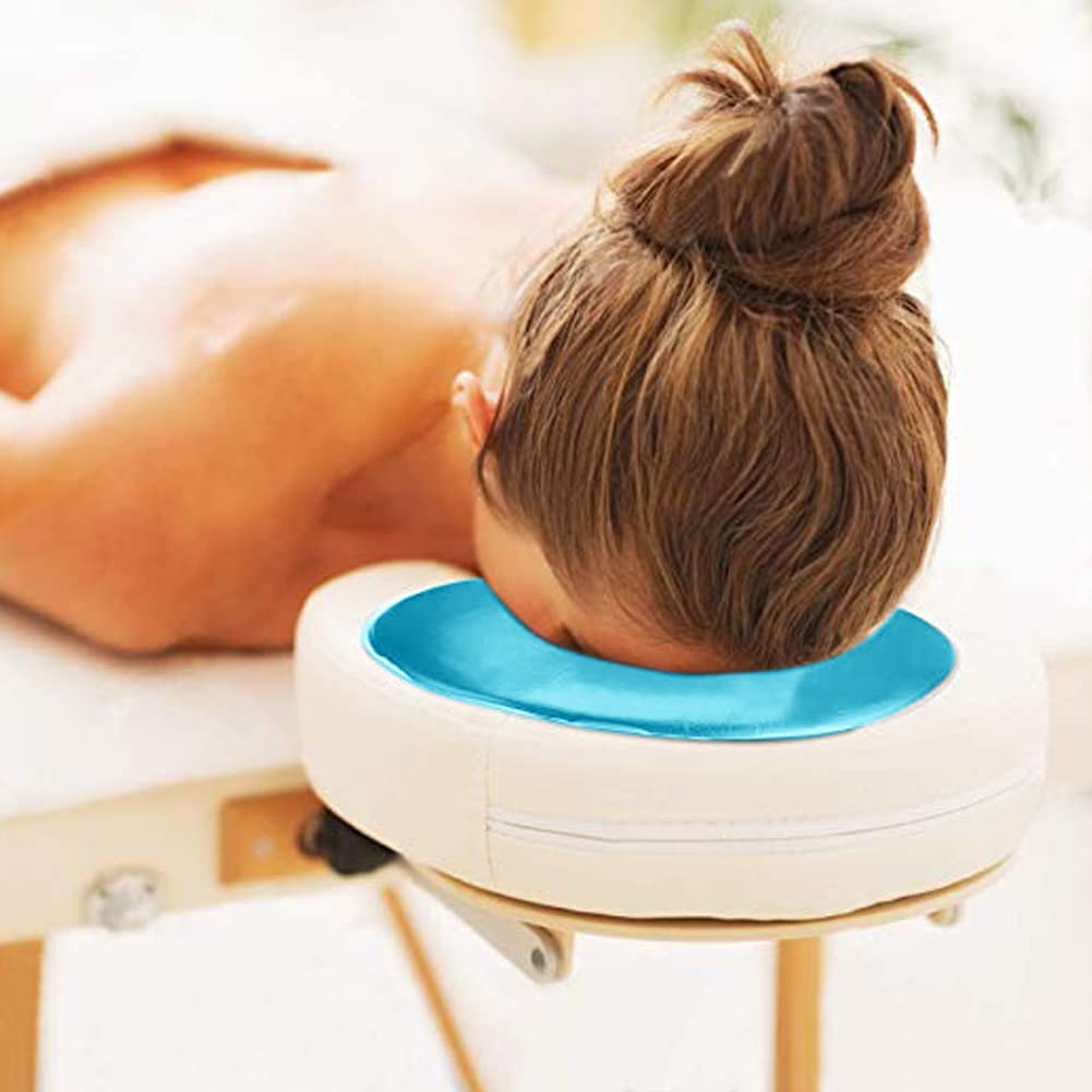 Premium Silicone Face Relax Pillow - Soft Massage Headrest for Stress Relief & Skin Care | Reusable SPA Beauty Salon Pad with Head Support | Perfect for Home, Office & Travel [Sky Blue]