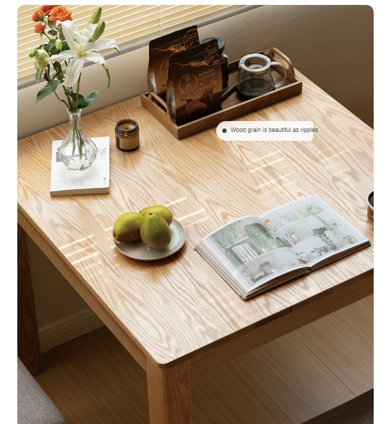Solid Oak Wood Square Dining Table - Rustic Farmhouse Style for Kitchen, Dining Room & Small Spaces | Durable & Stylish Home Furniture