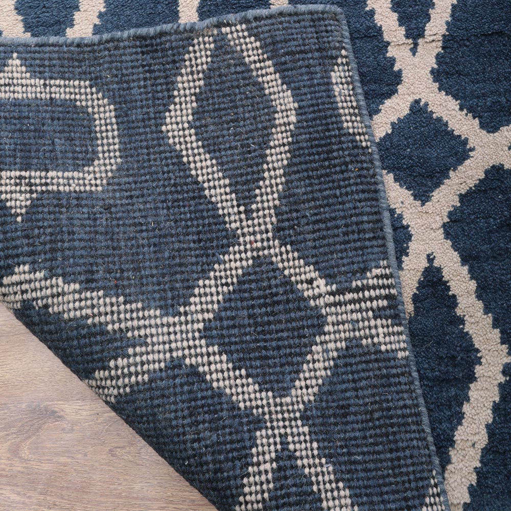 Hand Knotted Hexagonal Wool Rug - Boho Chic Home Decor for Living Room, Bedroom, or Nursery