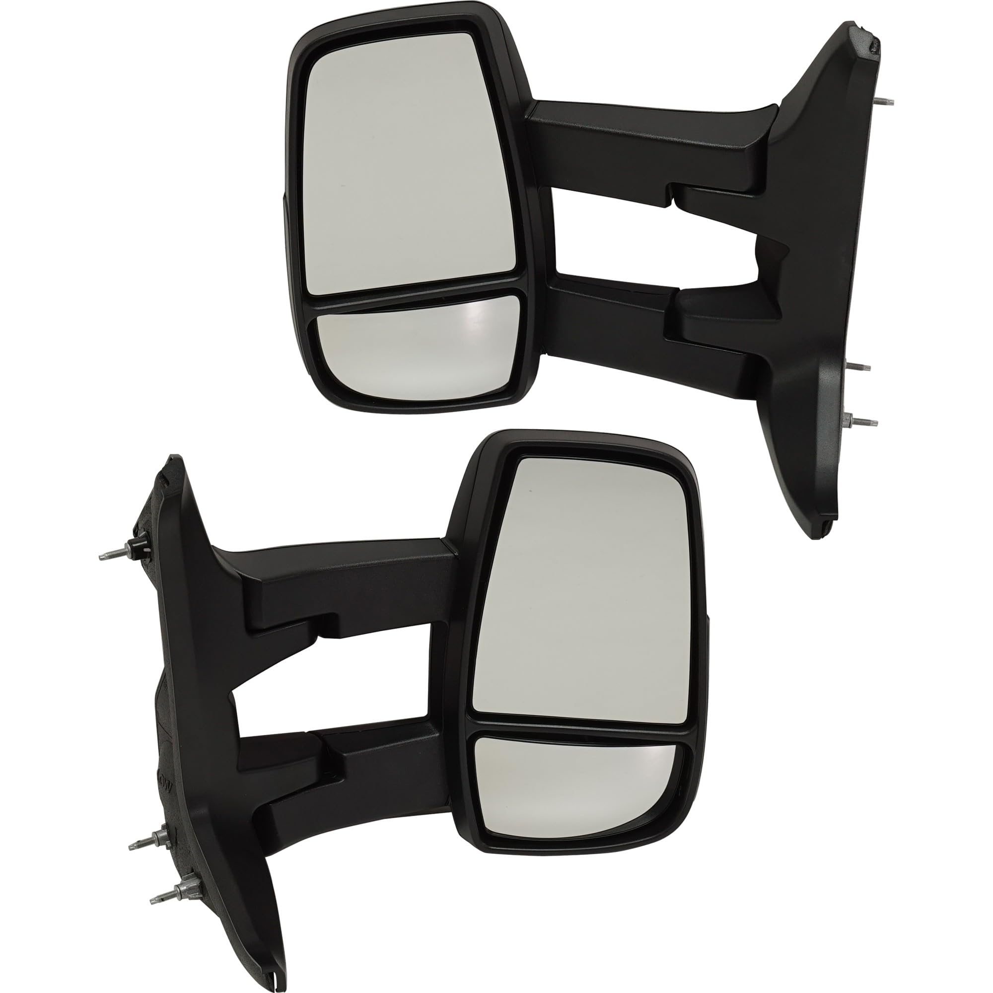 Go-Parts - Pair Towing Mirrors for Ford Transit Van 2015-2019 (Driver & Passenger Side) - Manual Adjust & Fold, Textured Long Arm Design - Replacement for 2016 2017 Models - Perfect for Towing Trailers, Campers & Heavy Loads