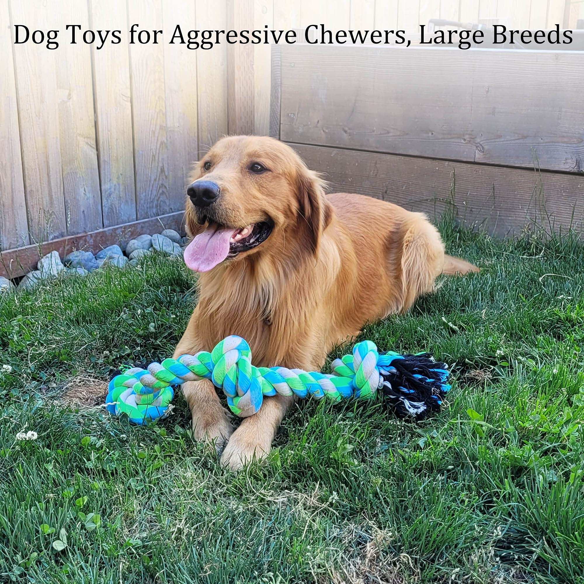 PrimePets Indestructible Dog Rope Toys for Aggressive Chewers - Durable Chew Toys for Large & Medium Dogs - Interactive Tug of War Toy for Teeth Cleaning - Perfect for Playtime, Training & Dental Health