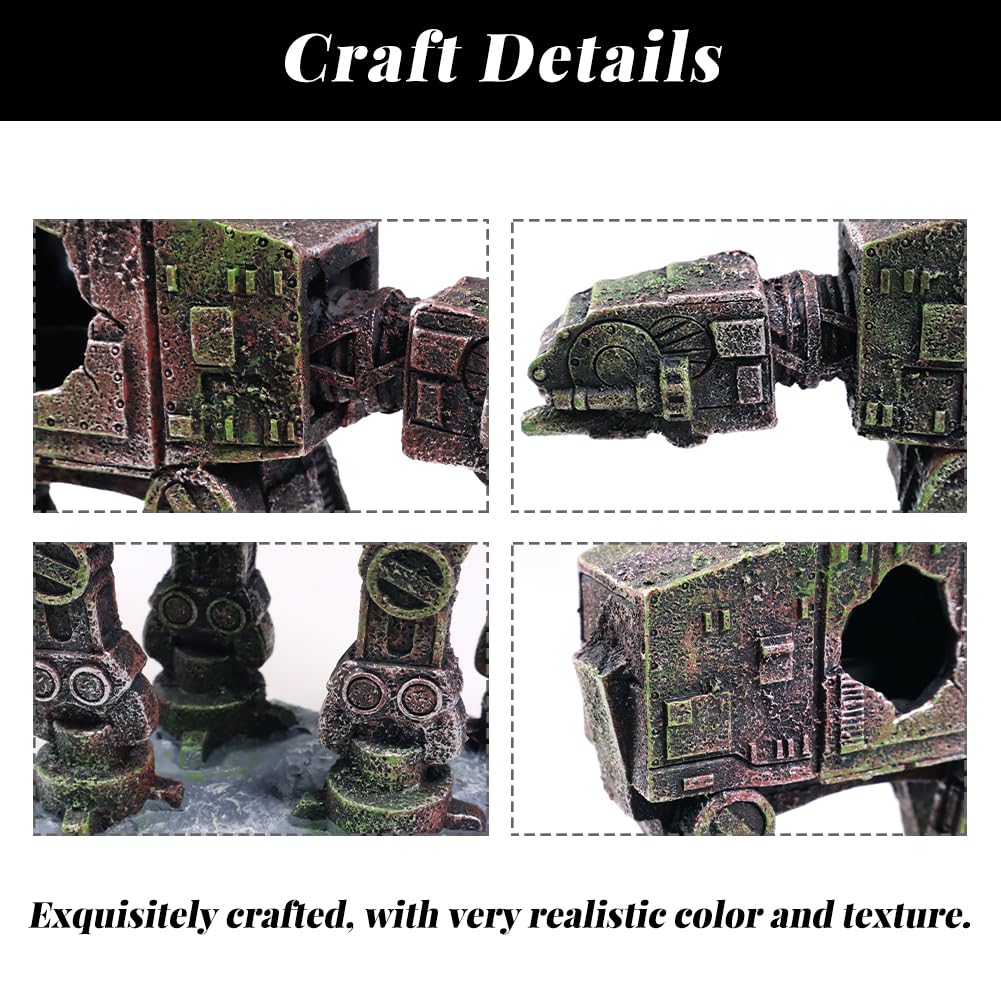 Star Wars AT-AT Fish Tank Decorations - Small Aquarium Decor for Betta Fish, Hideout & Play - Perfect for Sleep, Rest & Stress Relief in Home & Office Aquariums