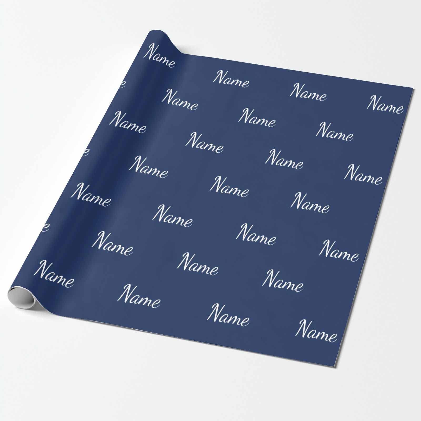 MyPupSocks Custom Printed Wrapping Paper with Logo - Personalized Navy Blue Gift Wrap for Birthdays, Christmas | Funny Text Design for Men & Women | 3 Rolls (58x23 inches) - Perfect for Holiday Gifts, Party Favors & Special Occasions