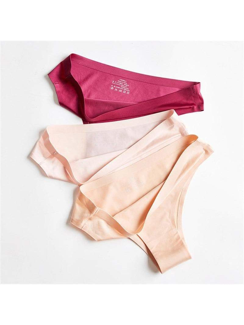ZASUWA Women's Solid Color Ice Silk Shorts - Comfortable Thong Underwear for Sleep, Lounge & Everyday Wear