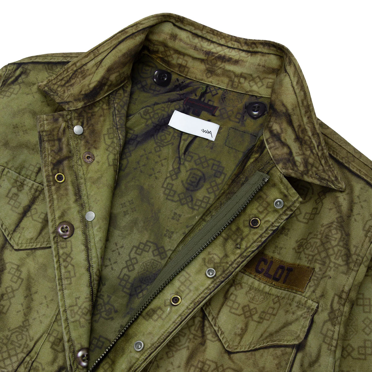 TOLQ Printed M-65 Jacket in Olive Green - Military Style Field Coat for Men, Outdoor Adventure & Casual Wear