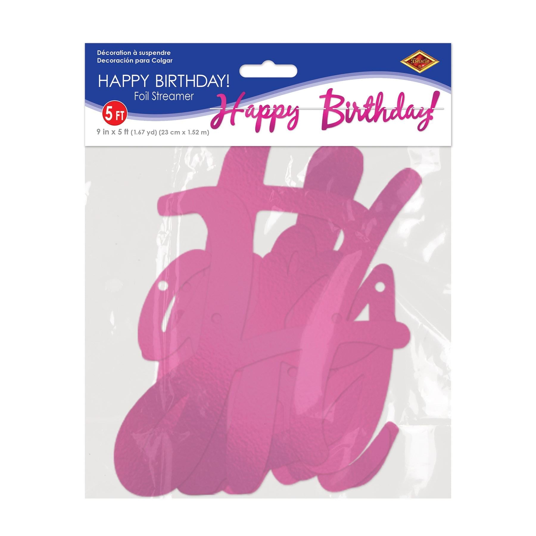 12 Pack Beistle Foil Happy Birthday Party Streamers - Red Crepe Paper Decorations for Birthday Parties, Baby Showers & Celebrations