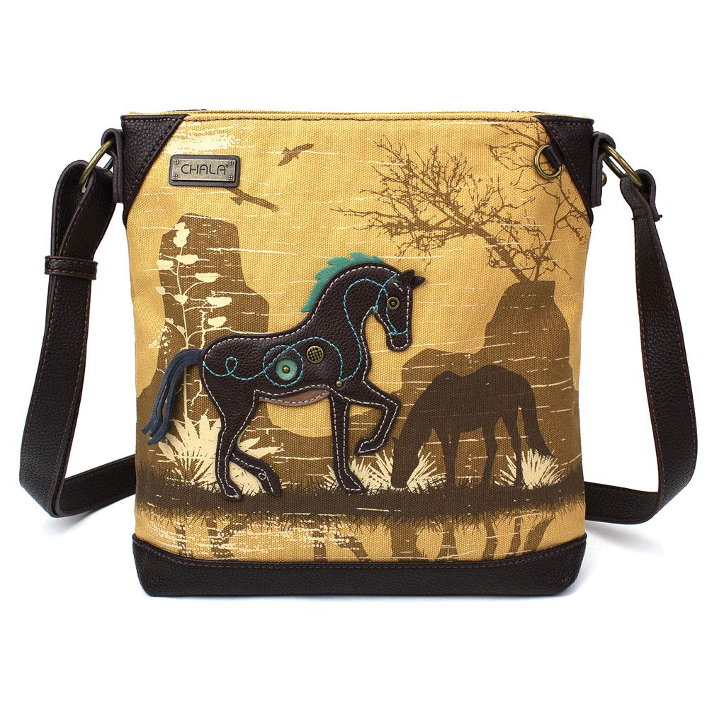 CHALA Women's Canvas Crossbody Bag - Adjustable Strap Mid-Size Shoulder Purse for Everyday Use, Travel & Shopping