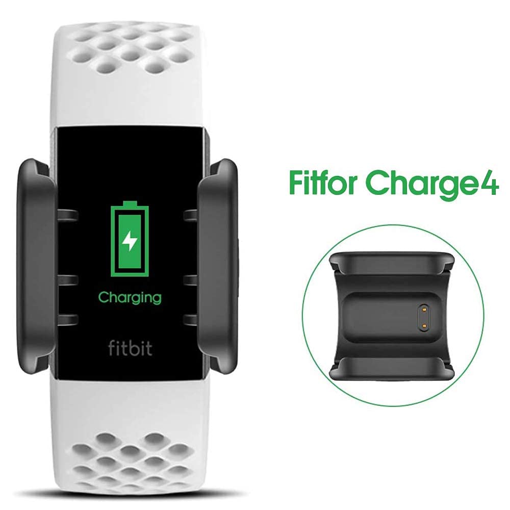 TUCANA Replacement USB Charger for Fitbit Charge 4 - Charging Cable & Adapter Compatible with Charge 4 Fitness Tracker & Heart Rate Monitor (2-Pack) - Perfect for Home, Gym & Travel Use
