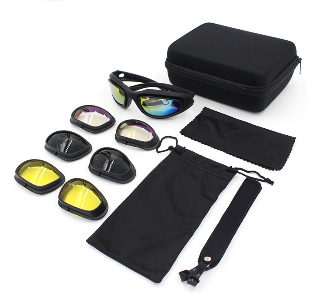 Bernard Bertha Motorcycle Riding Goggles - UV Protection, Anti-Fog with 4 Interchangeable Lenses for Men & Women - Ideal for Motorcycling, Cycling, ATV Riding & Outdoor Sports