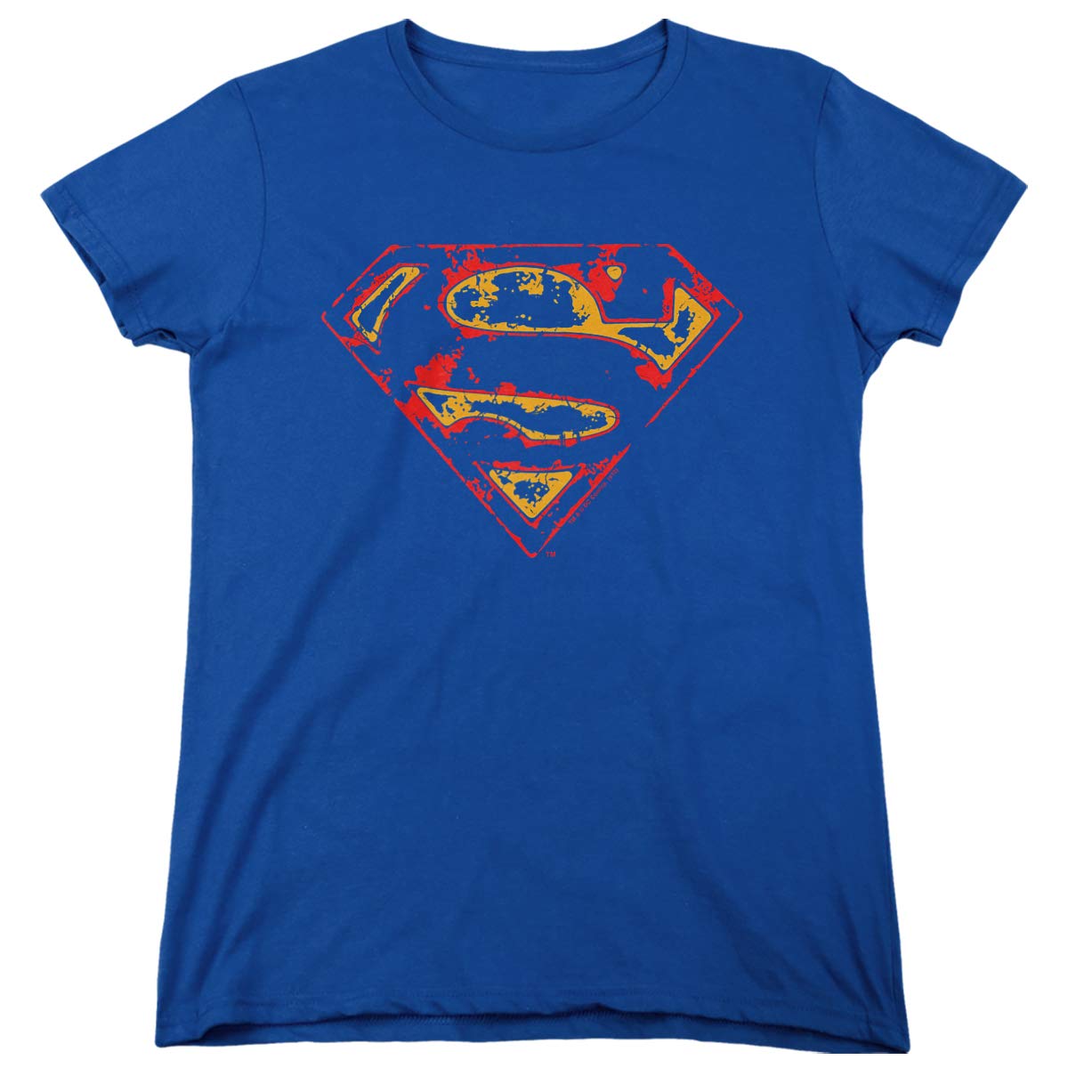 Superman Super Distressed Vintage Women's T-Shirt - Soft Cotton Graphic Tee for Casual Wear, Cosplay & Superhero Fans