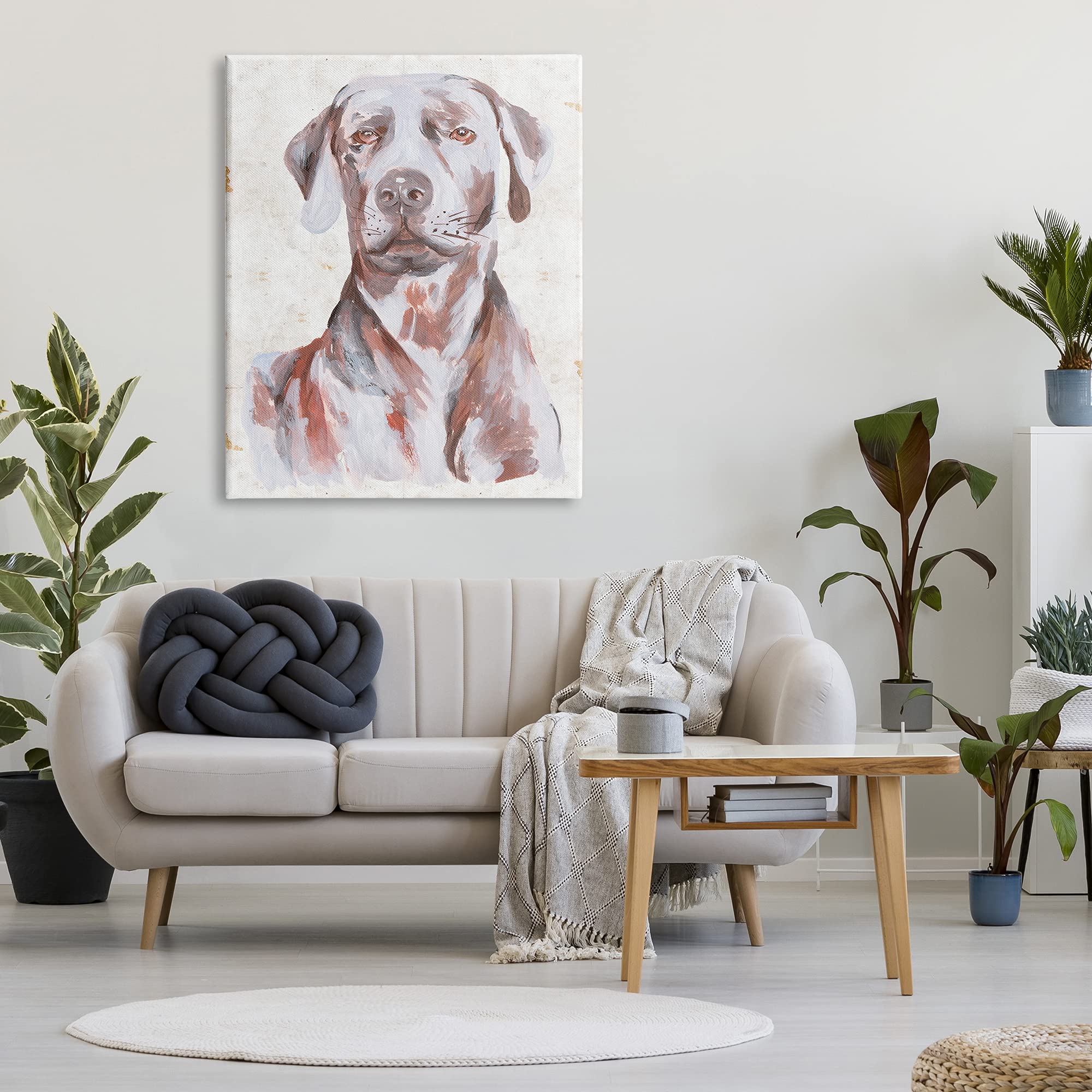 Stupell Industries Labrador Retriever Dog Portrait Canvas Wall Art - Soft Tone Pet Painting by Melissa Wang, 36