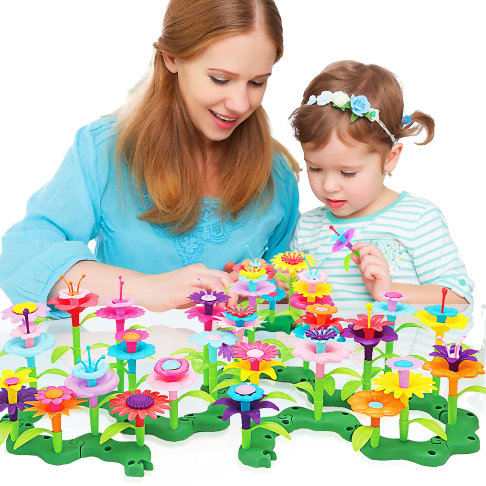 **Flower Garden Building Toys for Girls Age 3-6 | 98 PCS Creative STEM Educational Toys | Toddler Birthday Gifts & Preschool Learning Activities | Indoor & Outdoor Play**