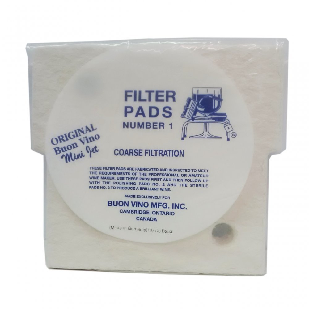 Buon Vino Mini Jet Wine Filter Pads 12-Count (Pack of 3) - Coarse Sediment Filters for Home Brewing, Wine Making Supplies & Filtration System Accessories - Perfect for Wine Kits, Clarification & Homebrew Projects