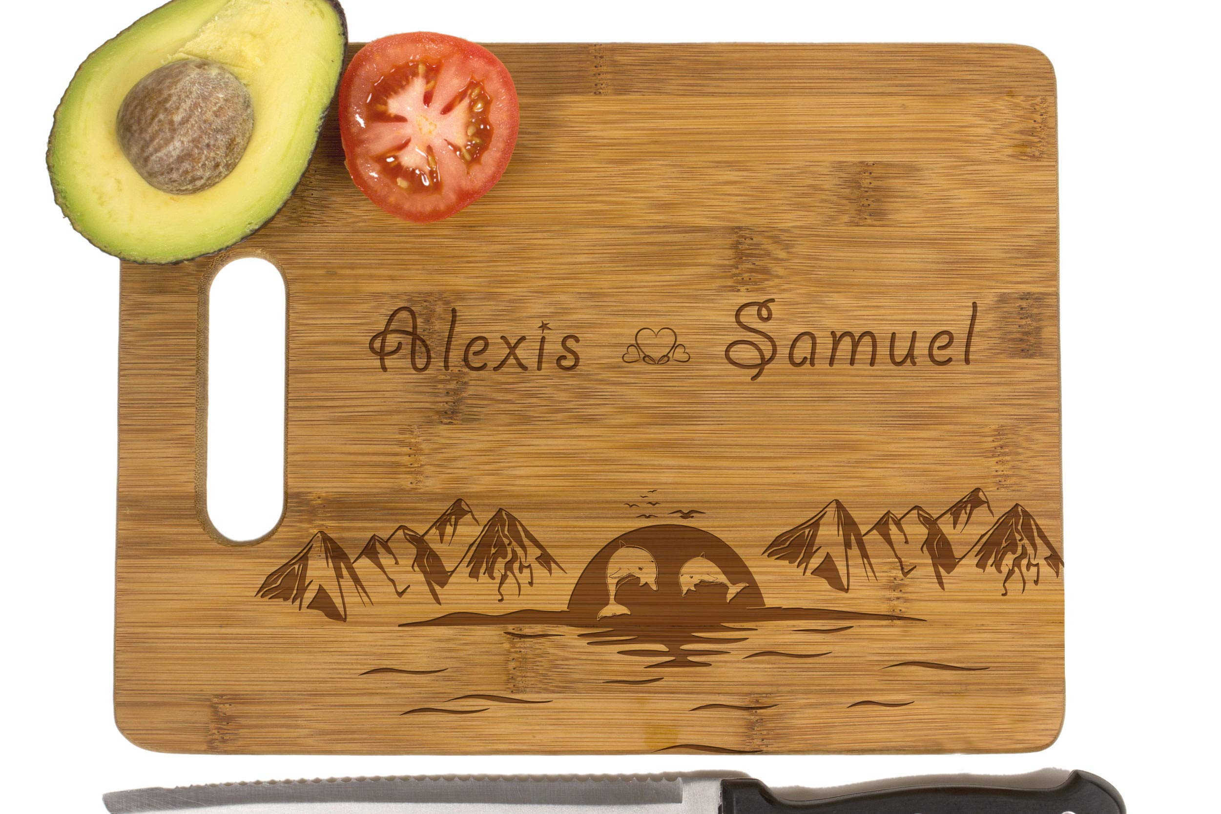 Premium Wooden Cutting Board - Elegant Wedding Gift for Bride & Groom, Unique Bridal Shower Present, Kitchen Decor - Perfect for Home Cooking & Entertaining Guests