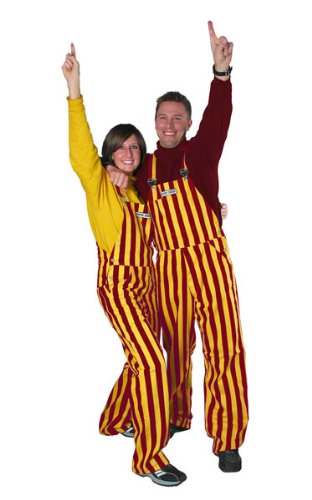 Garnet & Gold Adult Game Day Bib Overalls - Durable Denim Overalls for Sports Fans, Tailgating & Casual Wear - Perfect for Football Games, Outdoor Events & Workwear