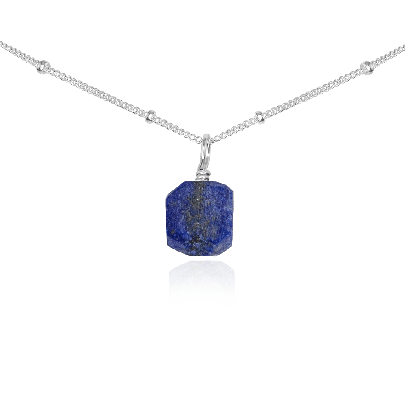Tiny Rough Lapis Lazuli Gemstone Pendant Choker Necklace - Natural Blue Stone Jewelry for Women, Boho Chic Accessory | Perfect for Layering, Gift Giving & Spiritual Healing
