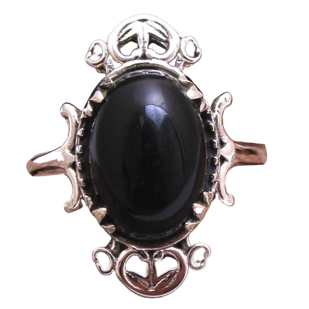 925 Sterling Silver Black Onyx Ring for Women - Elegant Oval Gemstone Bridesmaid Ring, Handmade Prong Set Designer Jewelry - Perfect for Weddings, Parties & Special Occasions