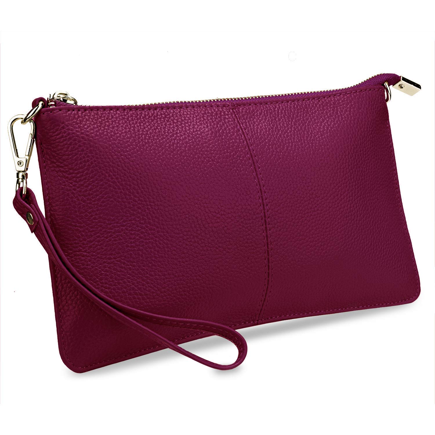 YALUXE Genuine Leather Wristlet Handbag for Women - Slim Phone Pocket Clutch Wallet with Crossbody Strap | Perfect for Everyday Use, Date Night & Travel Accessories