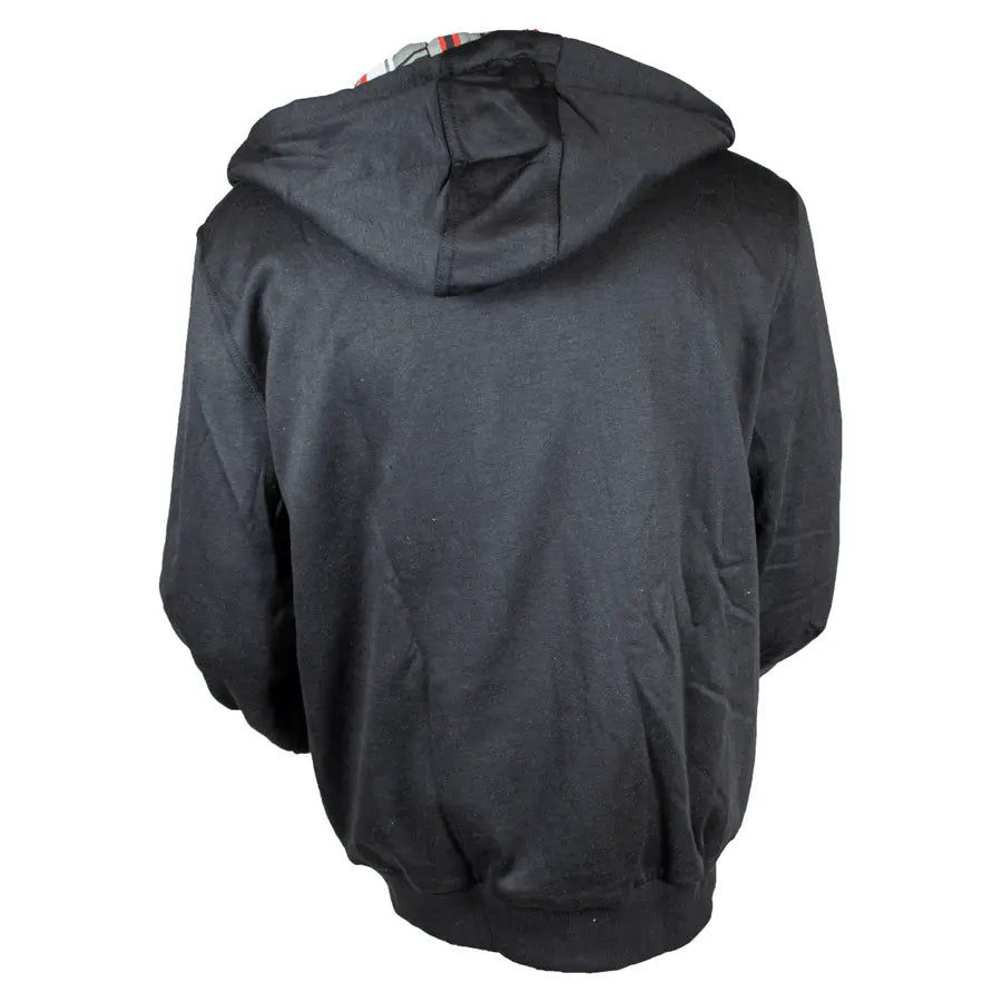 Open Road Men's Zip Up Hoodie with Checkered Hood - Stylish Casual Fleece Jacket for Outdoor Activities, Travel & Everyday Wear