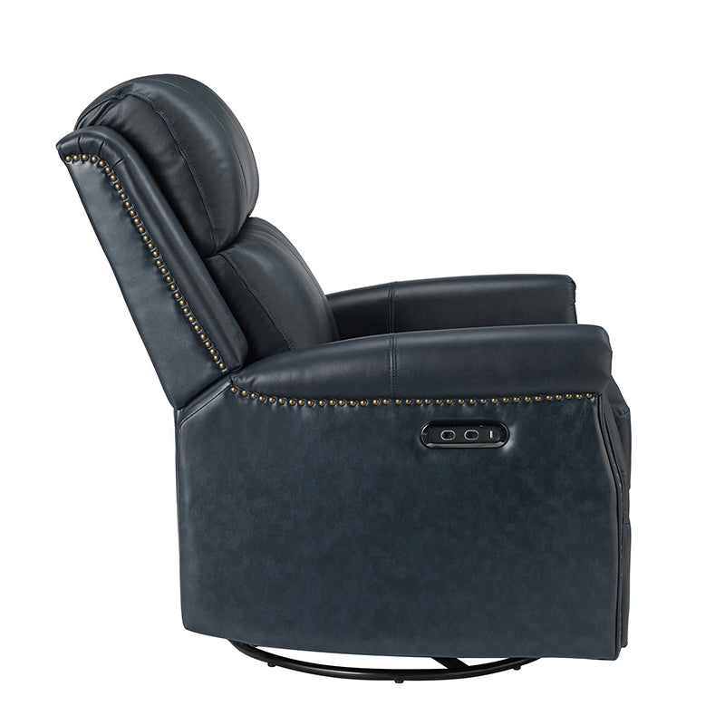 Kaietan Genuine Leather Power Rocking Recliner Chair - Adjustable Electric Massage Recliner Sofa for Living Room, Home Theater & Office Relaxation