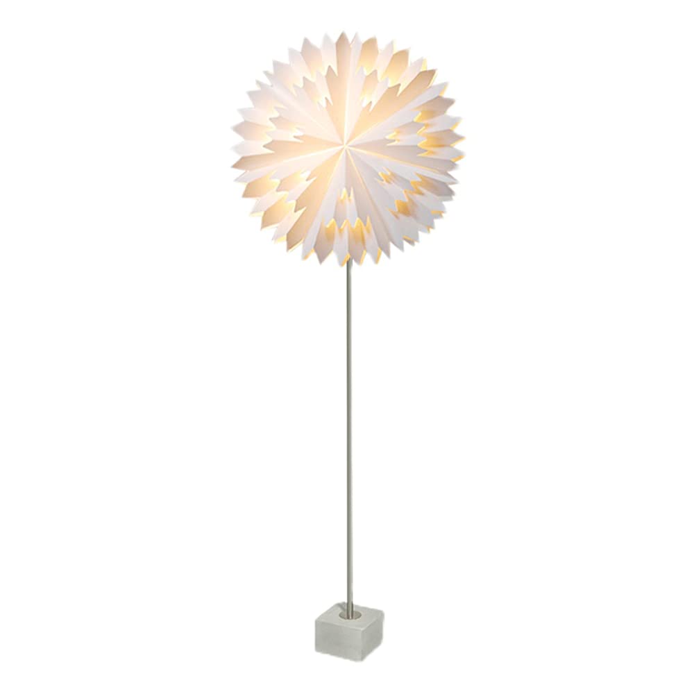 Modern Floor Lamp with Paper Shade - Eye-Caring Bedside Reading Light with Foot Switch for Bedroom, Living Room & Office - Soft Illumination for Relaxation & Study