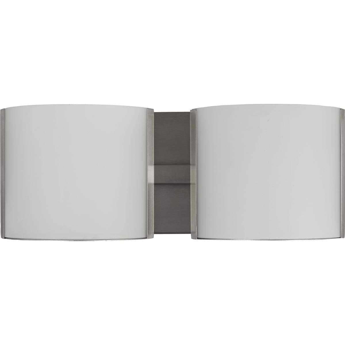 Progress Lighting Arch LED 2-Light Modern Bathroom Vanity Light with Etched Glass, Brushed Nickel Finish – Perfect for Contemporary Bathrooms and Powder Rooms